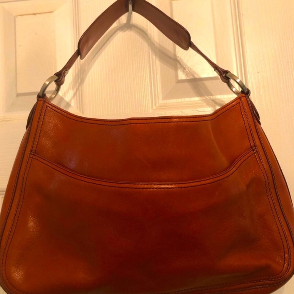 Hype Cognac Leather Shoulder Baguette - Picture 5 of 10
